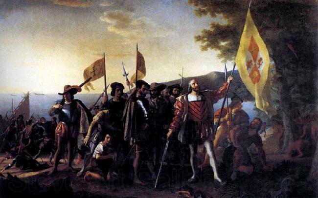 John Vanderlyn Columbus Landing at Guanahani, 1492 Spain oil painting art